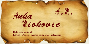 Anka Mioković vizit kartica